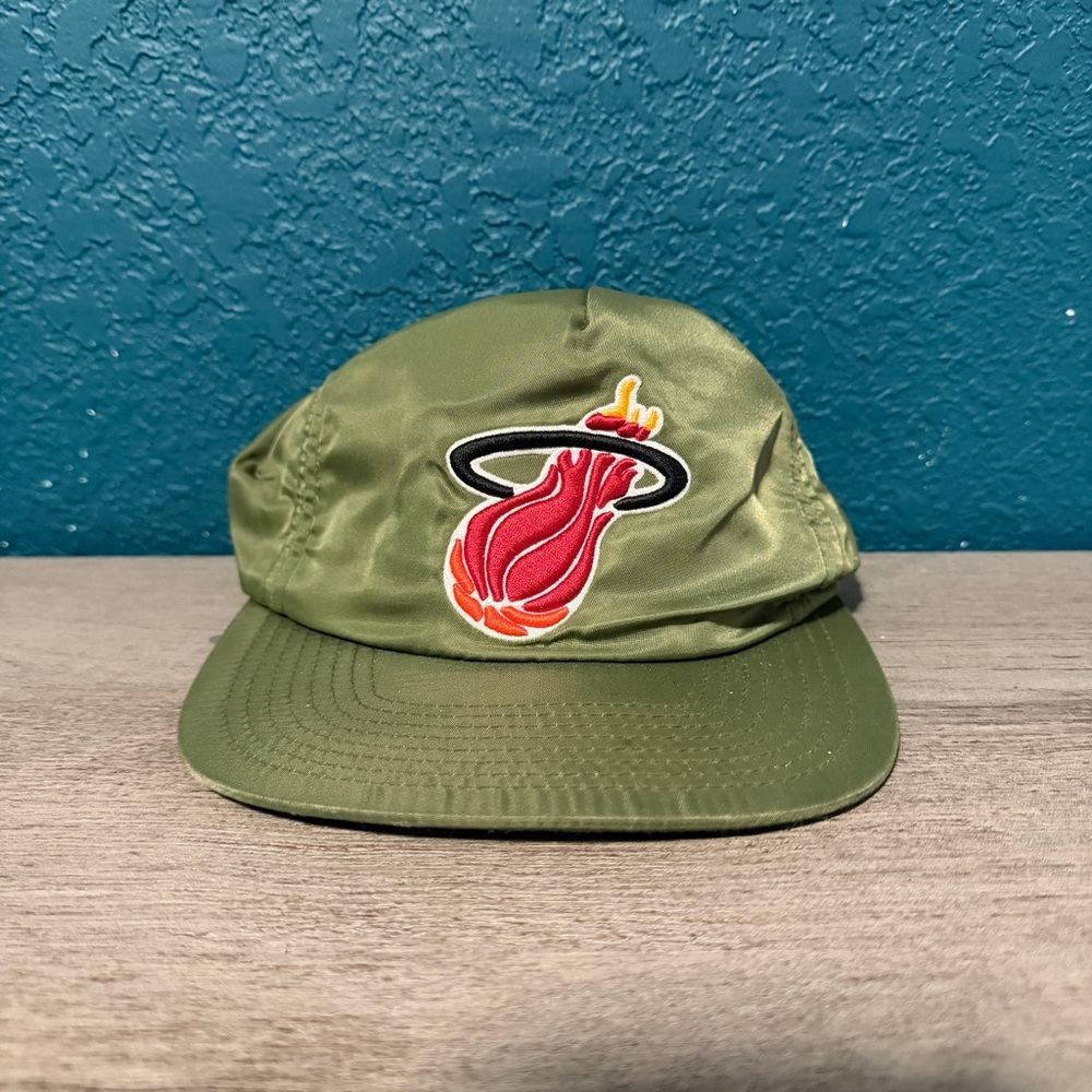 Mitchell & Ness NBA Miami Heat Nylon Ripstop Green Hat SnapBack Adjustable
